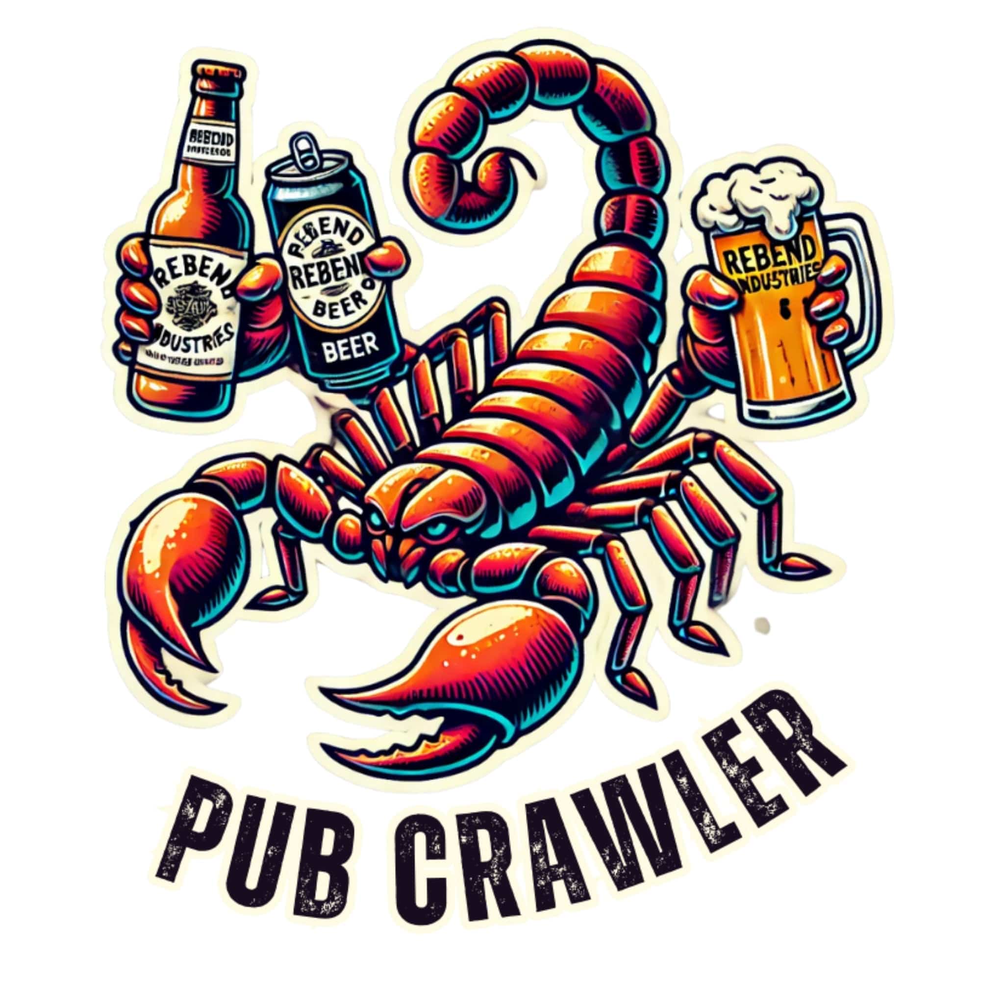 Rebend Industries Pub Crawler Job Site Stickers
